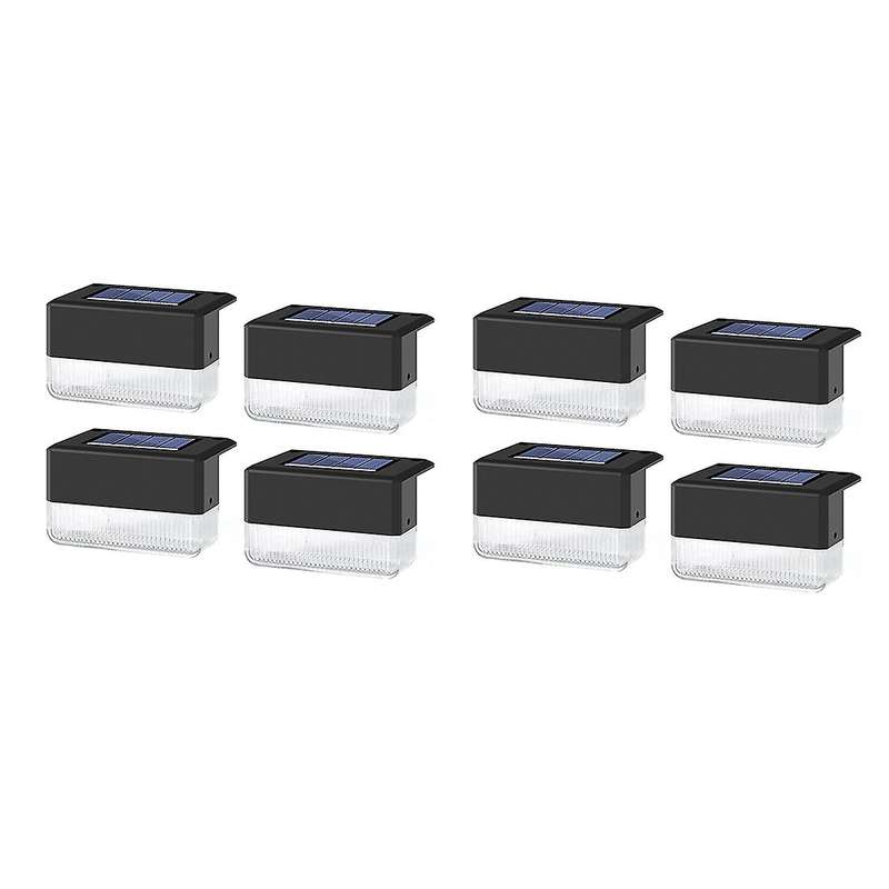 8pcs Solar Deck Lights Outdoor Led Step Lights with 2 Lighting Modes
