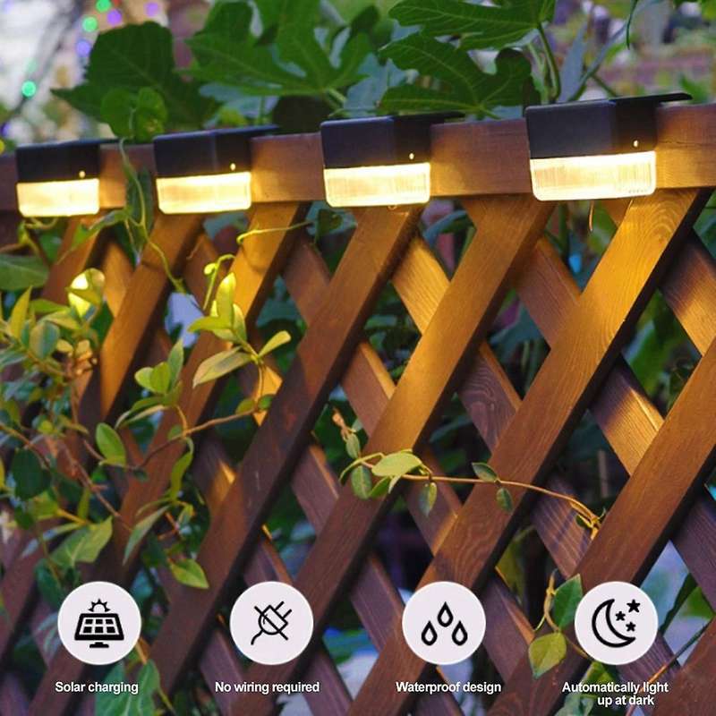 8pcs Solar Deck Lights Outdoor Led Step Lights with 2 Lighting Modes