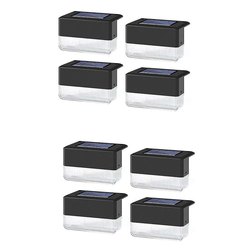 8pcs Solar Deck Lights Outdoor Led Step Lights with 2 Lighting Modes