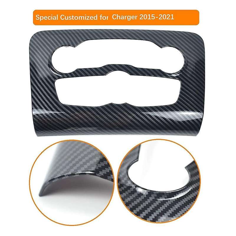 2pcs Carbon Fiber Central Control Air Conditioning A/c + Shift Panel