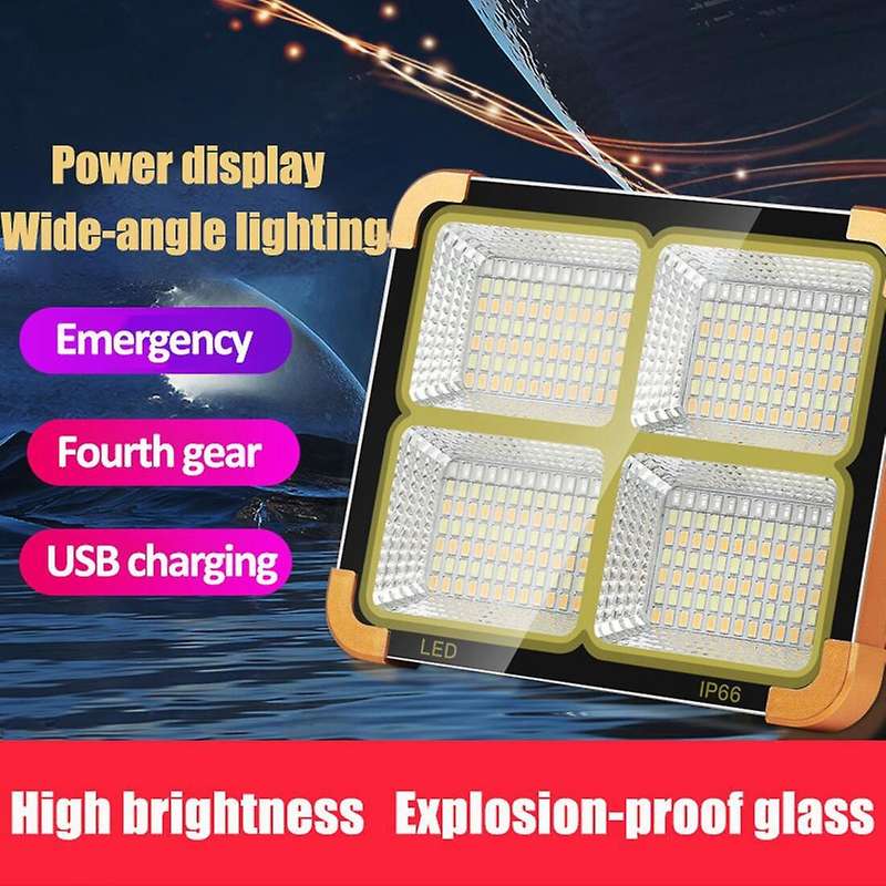 Portable Solar Emergency Floodlight Outdoor Work Light High Usb