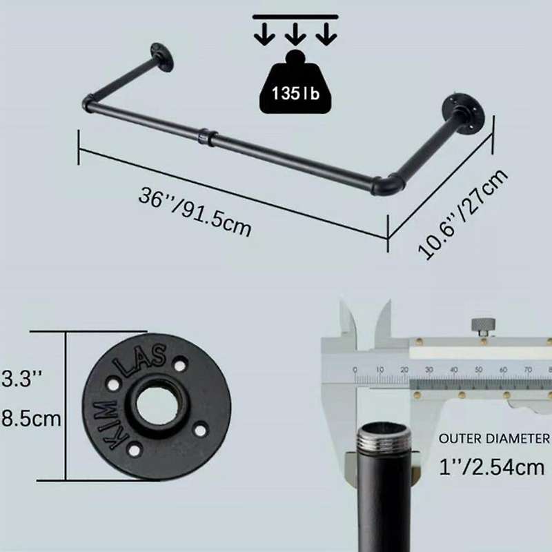 Wall Mounted Clothes Rail,detachable Clothes Rack for Clothes Storage