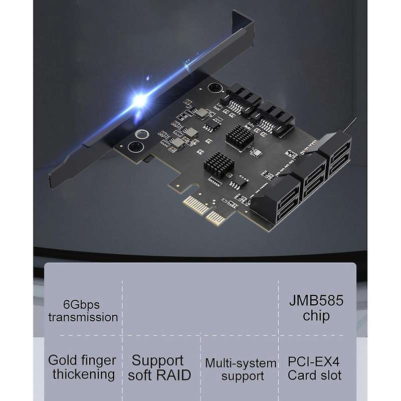 8 Ports Sata 6gbps to Pci Express Controller Card Board for Pc B
