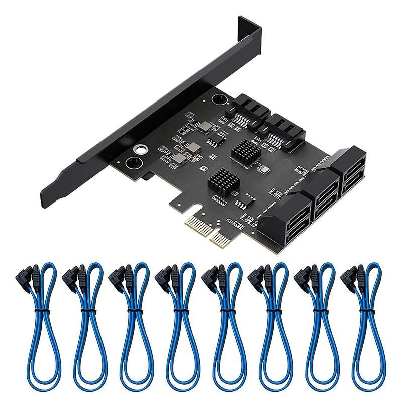 8 Ports Sata 6gbps to Pci Express Controller Card Board for Pc B