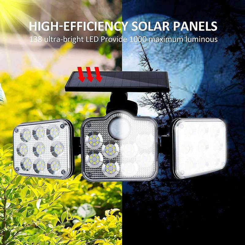2 Pack Solar Lights Outdoor Solar Wall Light Motion Sensor Adjustable