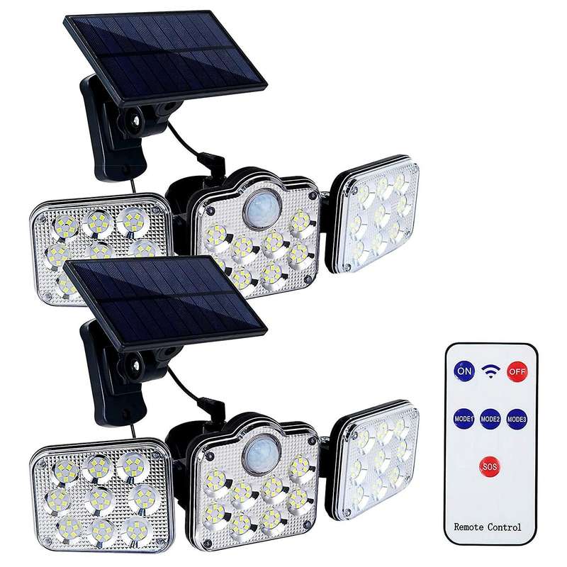 2 Pack Solar Lights Outdoor Solar Wall Light Motion Sensor Adjustable