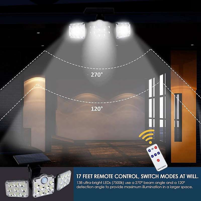 2 Pack Solar Lights Outdoor Solar Wall Light Motion Sensor Adjustable