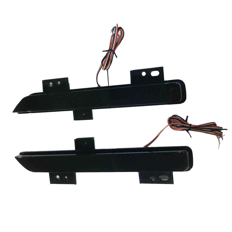 2pcs Led Rear Bumper Reflector Warning Light for Ford Raptor Black