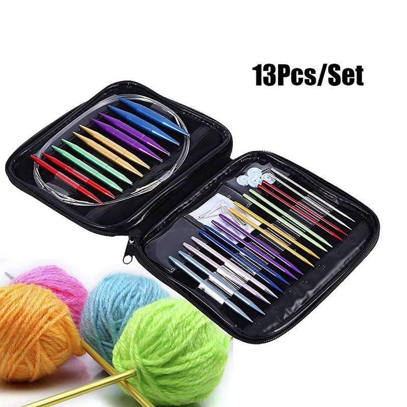 1 Set Of 13 Sizes Of Knitting Needles, Interchangeable, 2.75 Mm-10 Mm