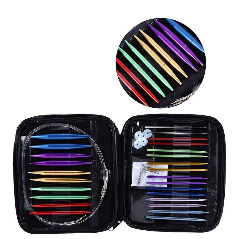 1 Set Of 13 Sizes Of Knitting Needles, Interchangeable, 2.75 Mm-10 Mm