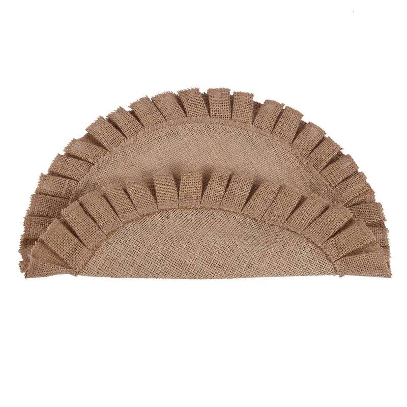 Rustic Farmhouse Burlap Round Placemats Set Of 12, 15 Inches Diameter
