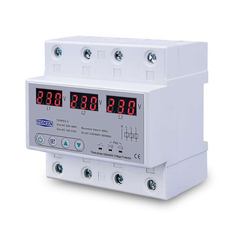 Tomzn Three Phase Adjustable Over and Under Voltage Protector 63a