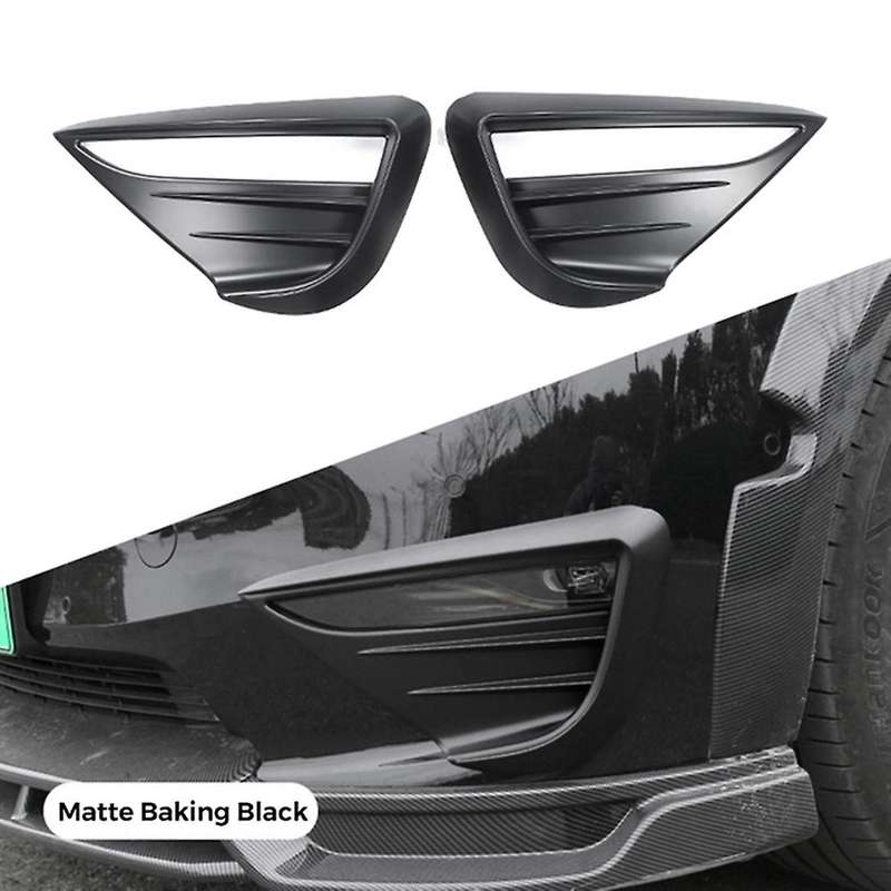For Tesla Model Y 2021-2022 Car Front Fog Lamp Cover Matte Black