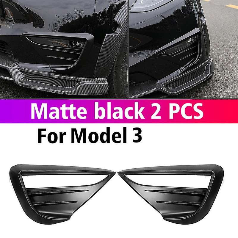 For Tesla Model Y 2021-2022 Car Front Fog Lamp Cover Matte Black