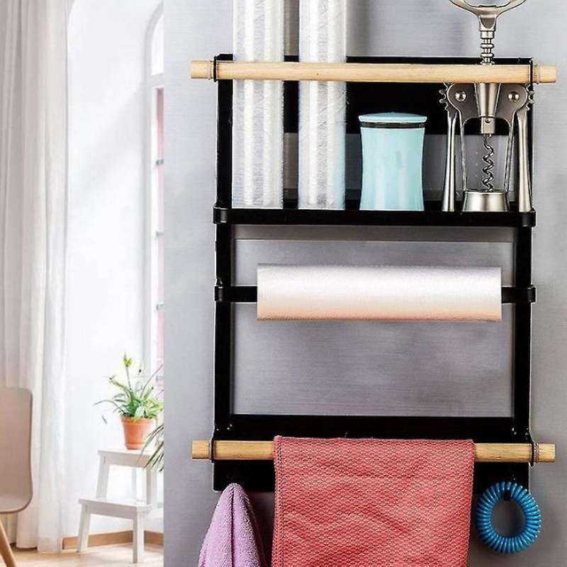 Kitchen Rack Fridge Magnetic Organizer, Refrigerator Shelf Storage