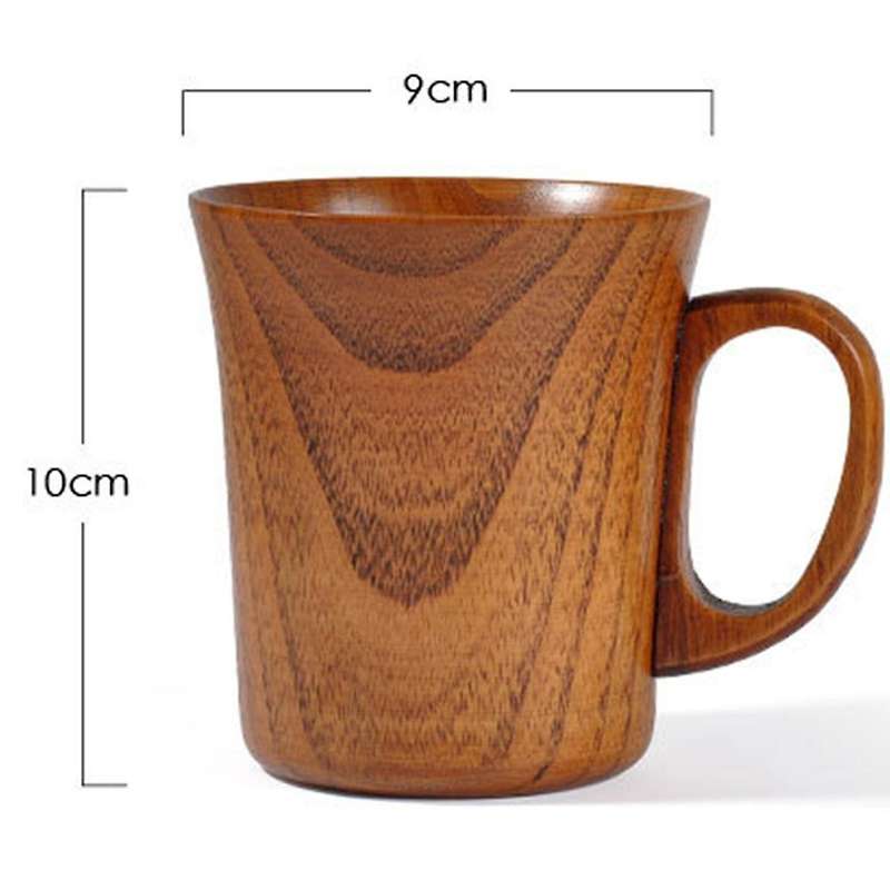280ml Natural Jujube Wood Cup Coffee Beer Tea Cup Home Decor, 4pcs