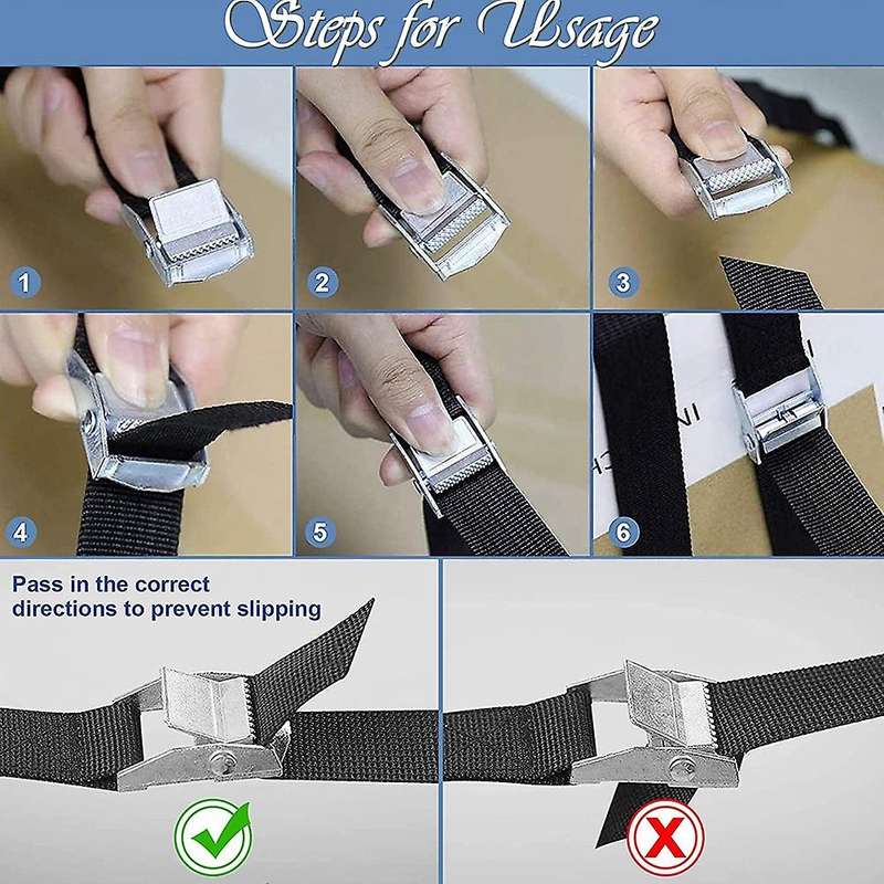 12pcs Lashing Straps 16ft, with Buckles 250lbs for Cargo, Luggage