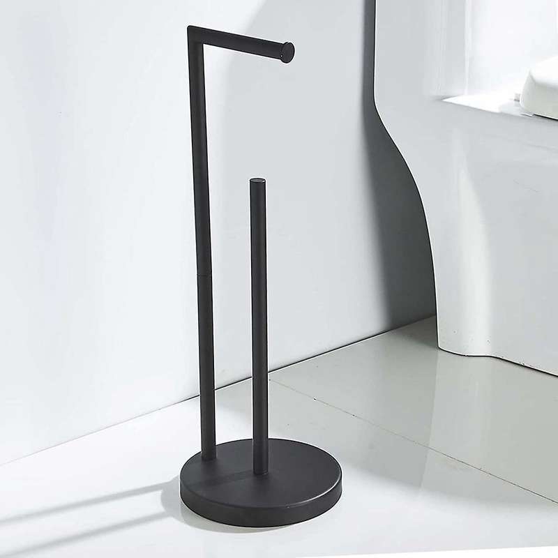 Toilet Paper Holder Free Standing Silver