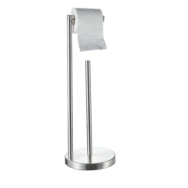 Toilet Paper Holder Free Standing Silver