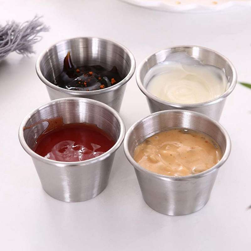 20 Pack Stainless Steel Sauce Cups,dipping Sauce Cup,individual