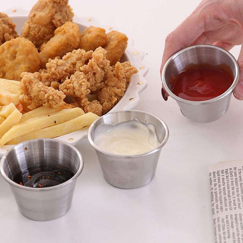 20 Pack Stainless Steel Sauce Cups,dipping Sauce Cup,individual