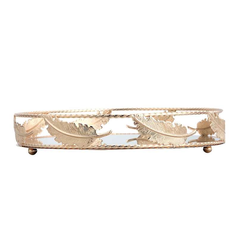 Round Mirror Tray Desktop Cosmetics Jewelry Storage Tray Wedding-s