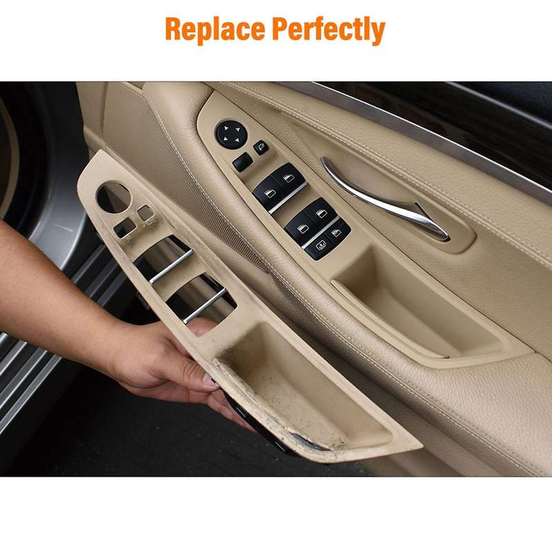 Car Interior Door Handle Armrest Panel Pull Trim Cover Set Black