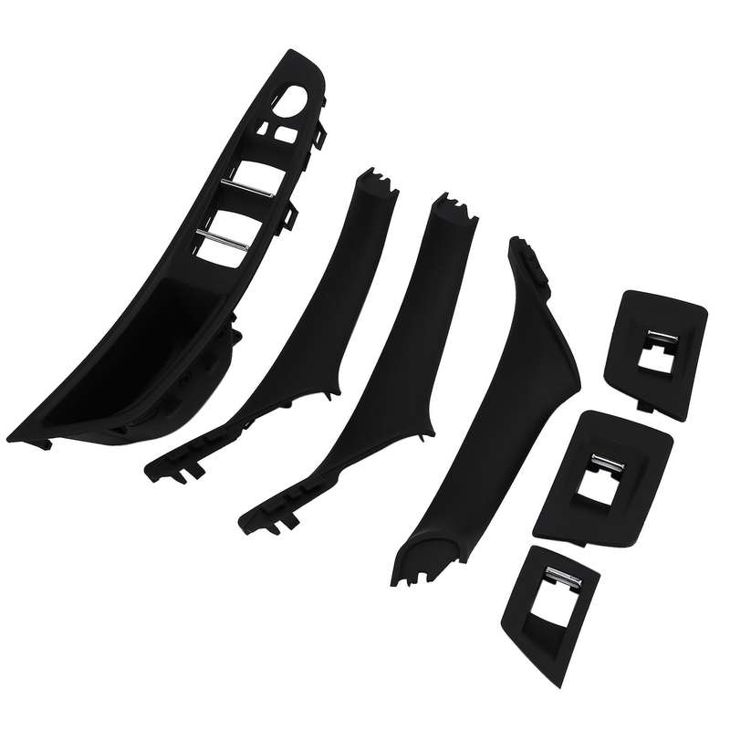 Car Interior Door Handle Armrest Panel Pull Trim Cover Set Black