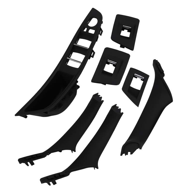 Car Interior Door Handle Armrest Panel Pull Trim Cover Set Black