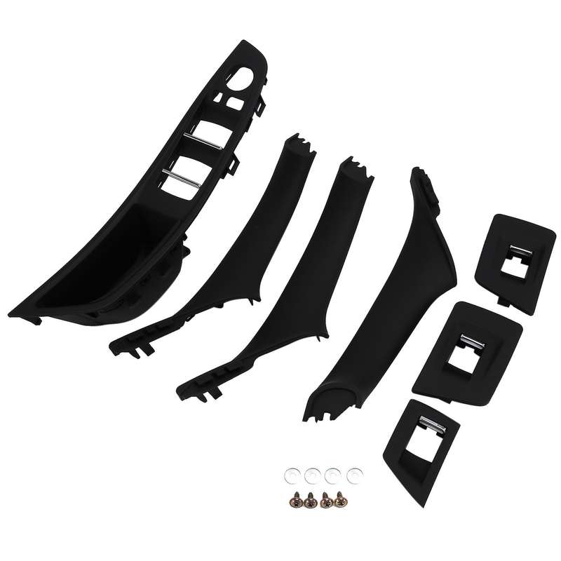 Car Interior Door Handle Armrest Panel Pull Trim Cover Set Black