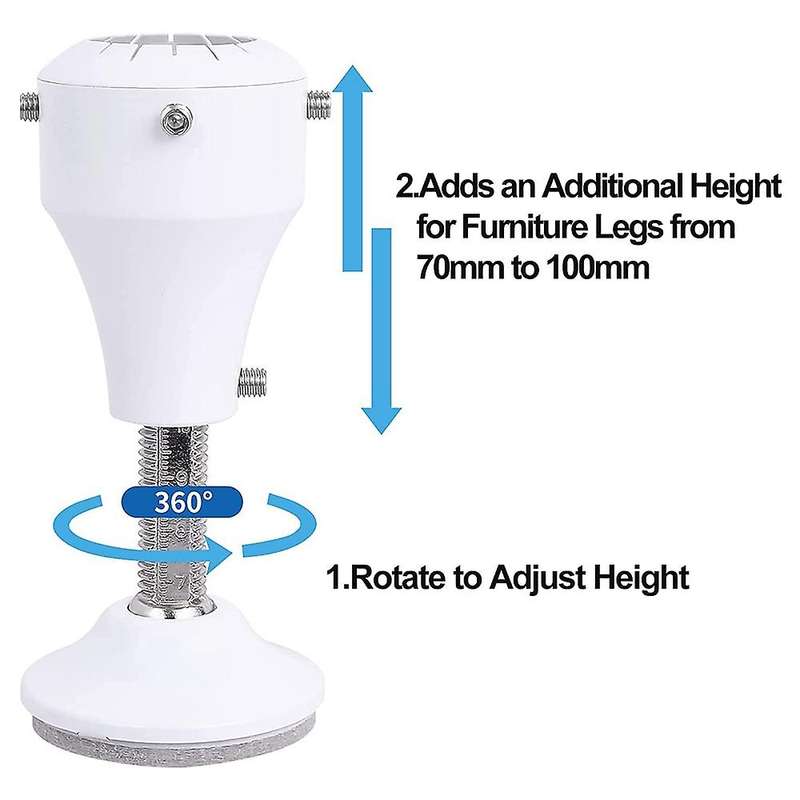 Rotatable Furniture Riser Base, Fit Chair Table Desk Sofa Feet White
