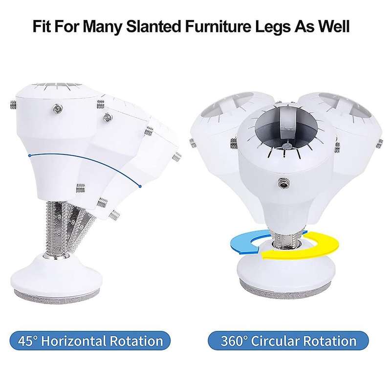 Rotatable Furniture Riser Base, Fit Chair Table Desk Sofa Feet White