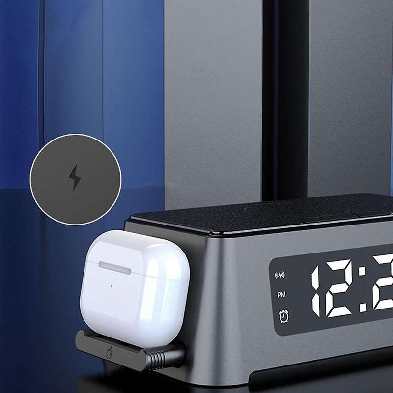 15w Qi Alarm Clock Wireless Charger Pad for Apple Watch 6 5 4