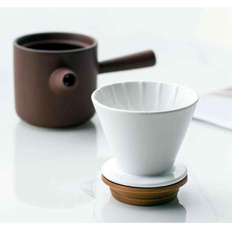 Household Coffee Pot Drip Filter Ceramic Coffee Filter Cup Set Amber