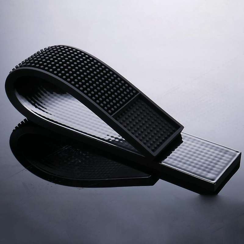 3pcs Bar Mat Silicone Cafe Water Filter Square Soft Pad Soft Black