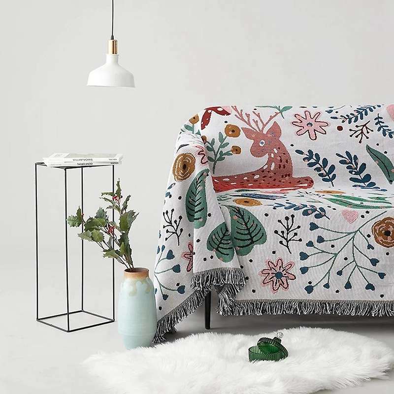 Fawn Forest Tapestry Blanket Design Sofa Cover for Home Bedroom Decor