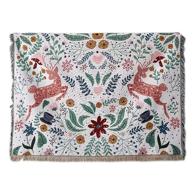 Fawn Forest Tapestry Blanket Design Sofa Cover for Home Bedroom Decor