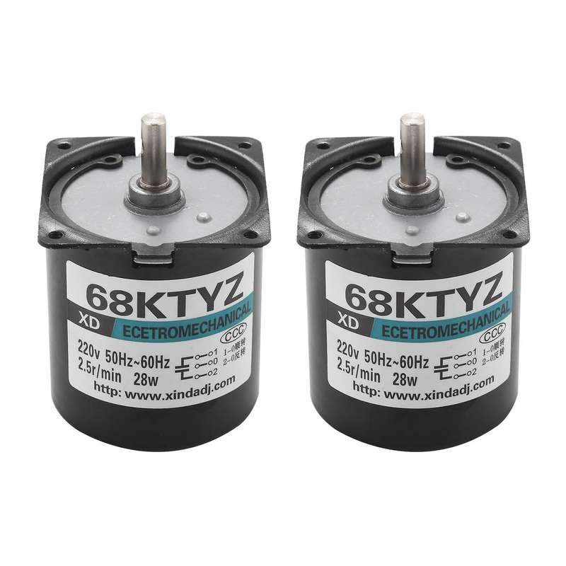 2pcs Ac 220v 28w 2.5r/min Large Torque Permanent Magnet Gear Motor
