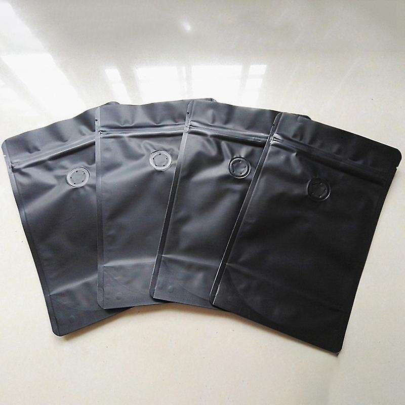 50pcs Matt Zipper Closure Aluminum Foil One-way Exhaust Valve Bag 250g White