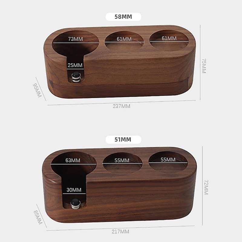 Walnut Wood Coffee Press Tamper Holder Distributor Stand 51/53mm