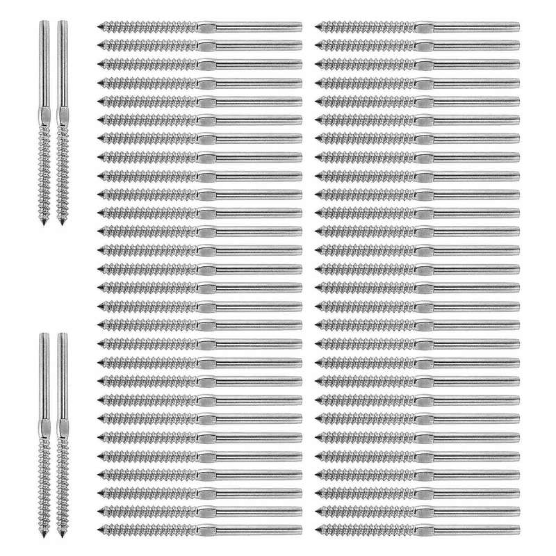 30 Pairs Left&right Hand Thread Lag Screws for 1/8 Inch Cable