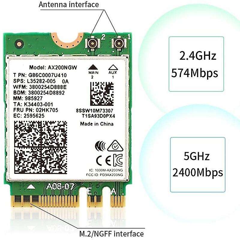 Ax200 Next-gen Wi-fi 6 Network Card M.2 Ngff 160mhz 2.4ghz 5ghz