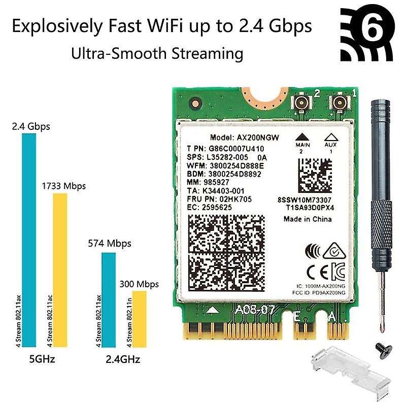 Ax200 Next-gen Wi-fi 6 Network Card M.2 Ngff 160mhz 2.4ghz 5ghz