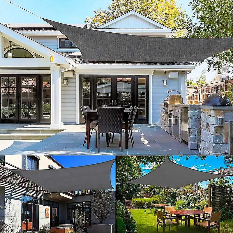Sun Shade Sail Waterproof Outdoor Rectangle Shade Canopy Grey