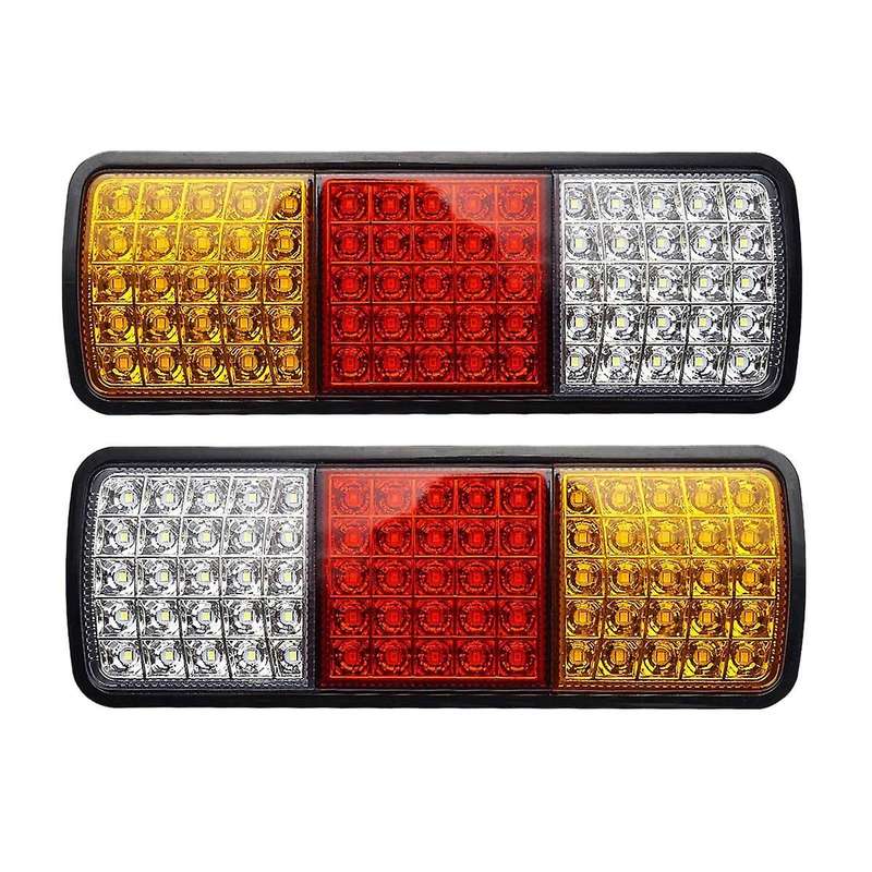 2pcs 75 Led Truck Tail Lights 12v Amber Red White Turn Signal Lamp