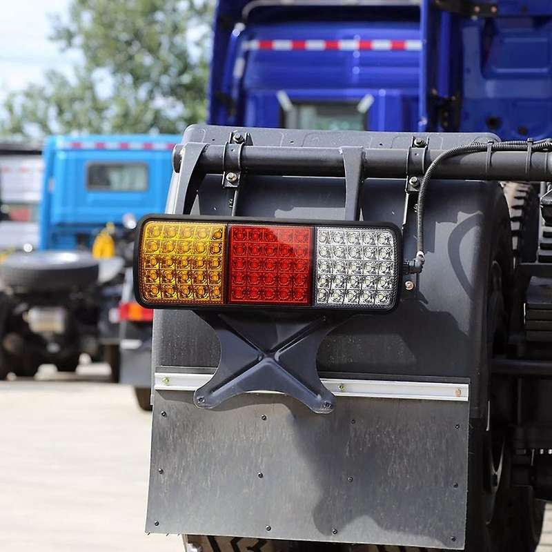 2pcs 75 Led Truck Tail Lights 12v Amber Red White Turn Signal Lamp