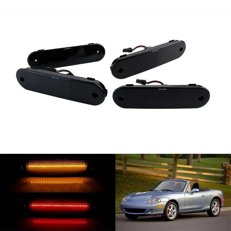 Car Led Front Rear Side Marker Light Lamp Smoked Lens for Mazda Miata