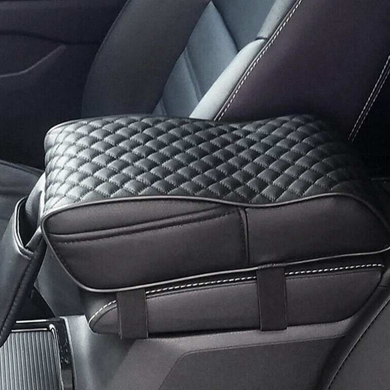 2x Car Armrest Box Mats Leather Center Console Covers Interior