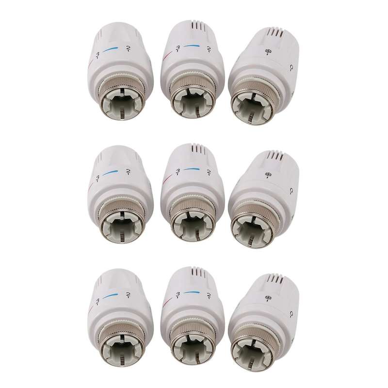 9pcs Thermostat Radiator Valve Trv Thermostatic Head Radiator