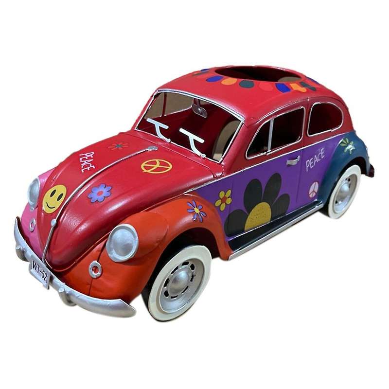 Retro Beetle Car Tissue Paper Box Wrought Iron Tissue Box-wine Red